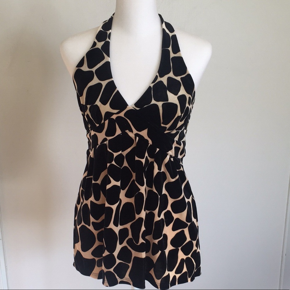 INC leopard print velvet halter